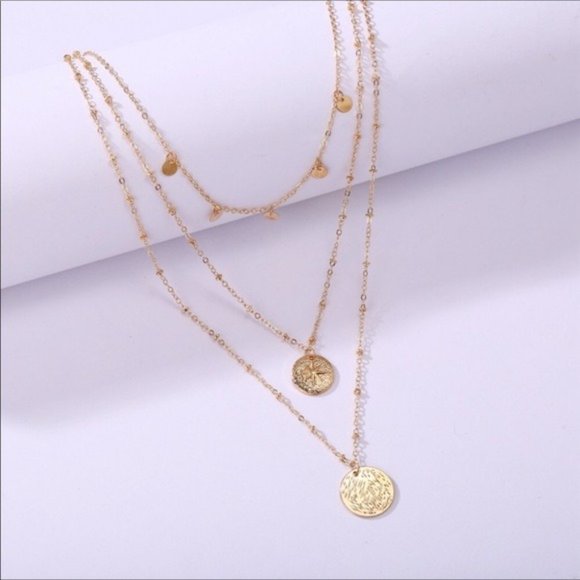 CLEARANCE🔥 Multilayer Star Disk Necklace - Picture 3 of 7
